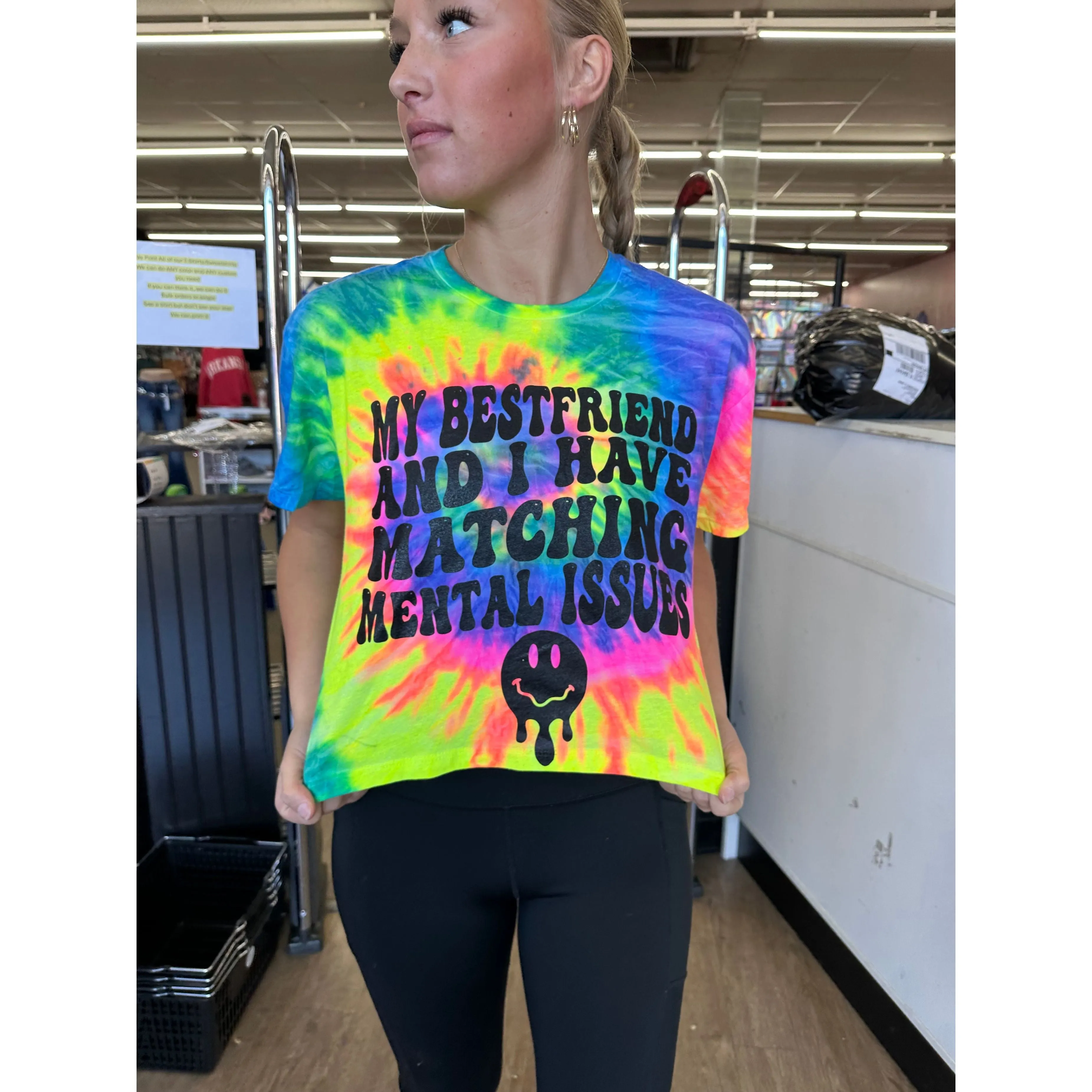 Matching Mental Best Friend Tie Dye (tee, crop or sweatshirt)