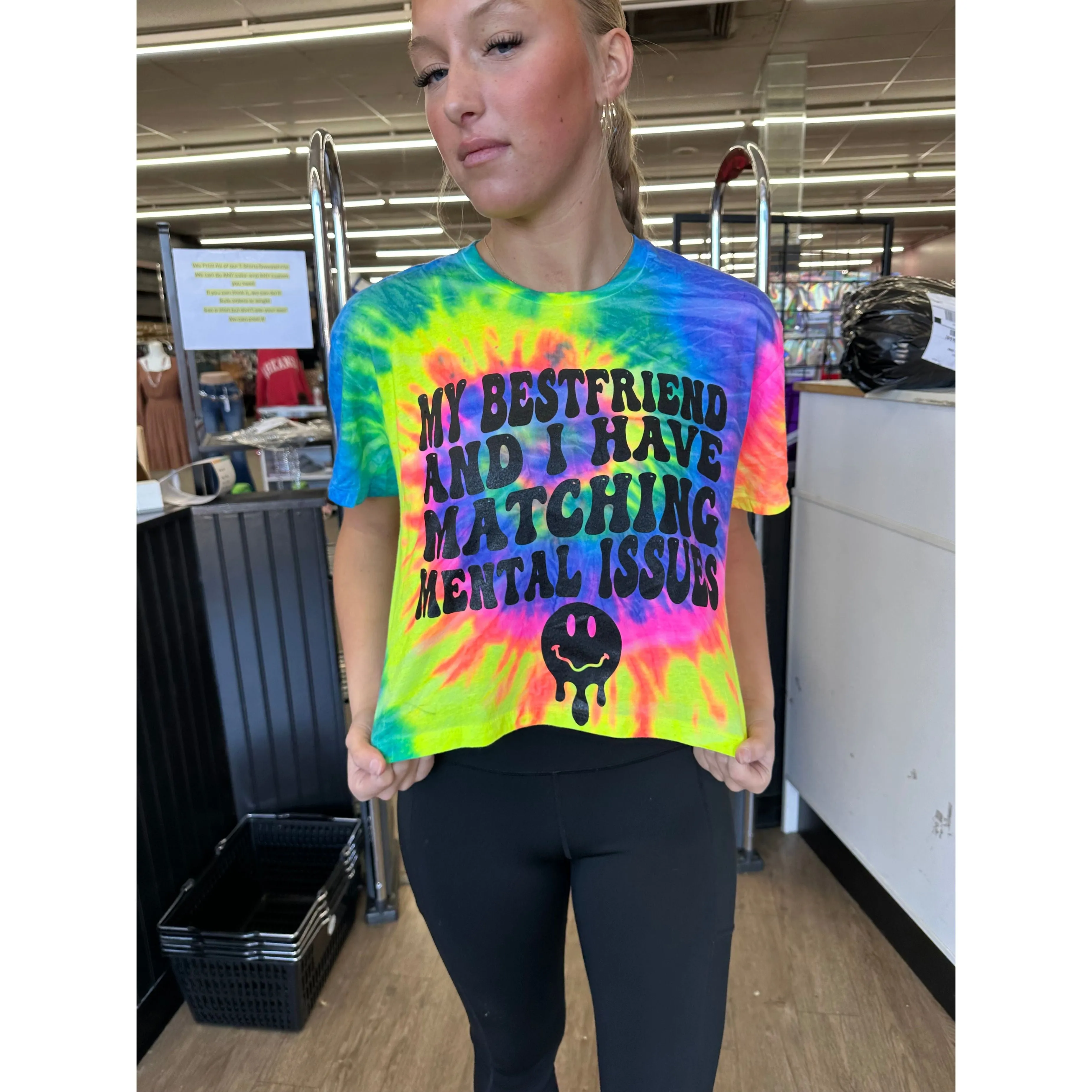 Matching Mental Best Friend Tie Dye (tee, crop or sweatshirt)