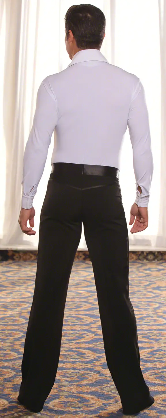 Men's Ballroom or Latin Simple Shirt with Zipper and Built-in Bodysuit/Trunks MS5