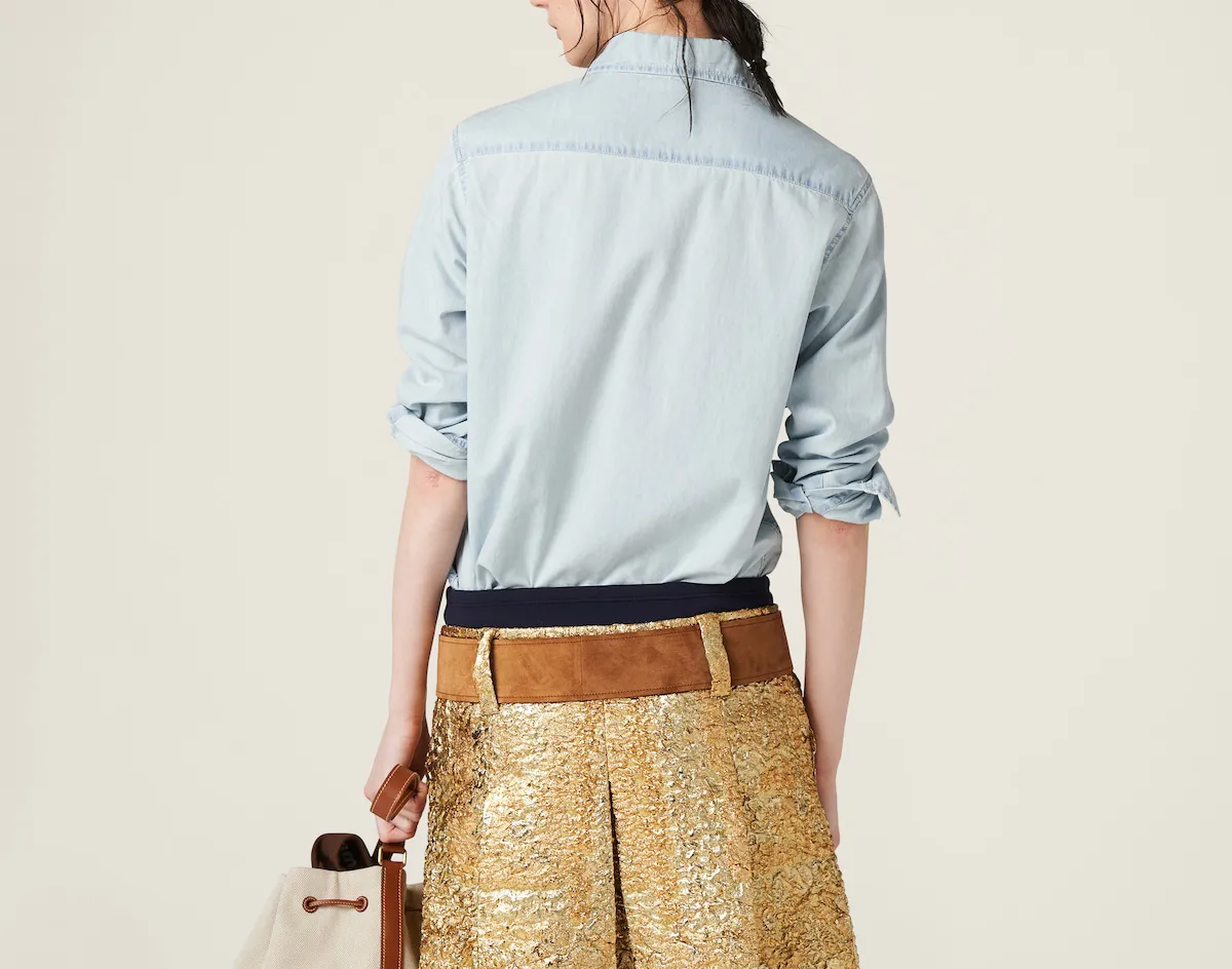 MiuMiu  |Plain Cotton Short Sleeves Logo Shirts & Blouses