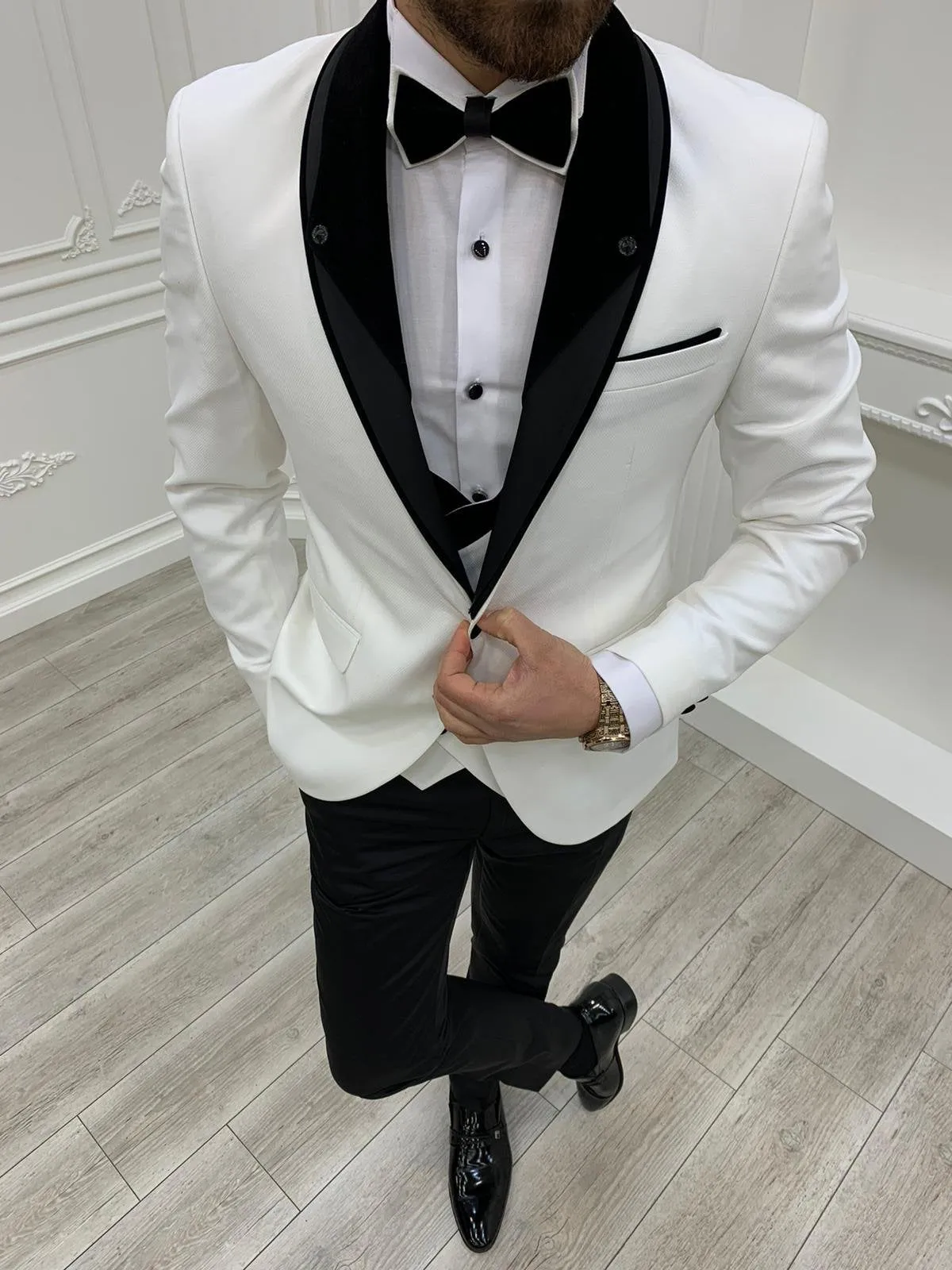 Napolia Royal White Slim Fit Tuxedo