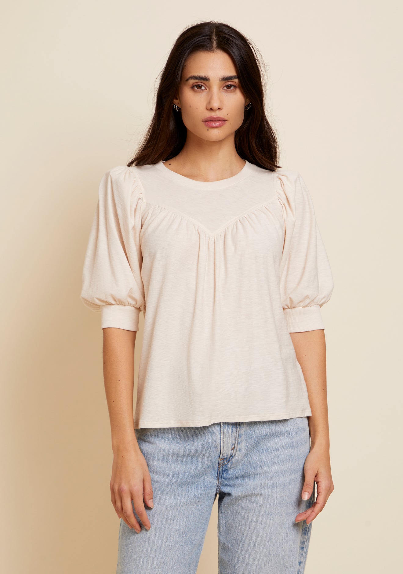 Nation LTD - Journey Feminine Yoke Tee - Parchment