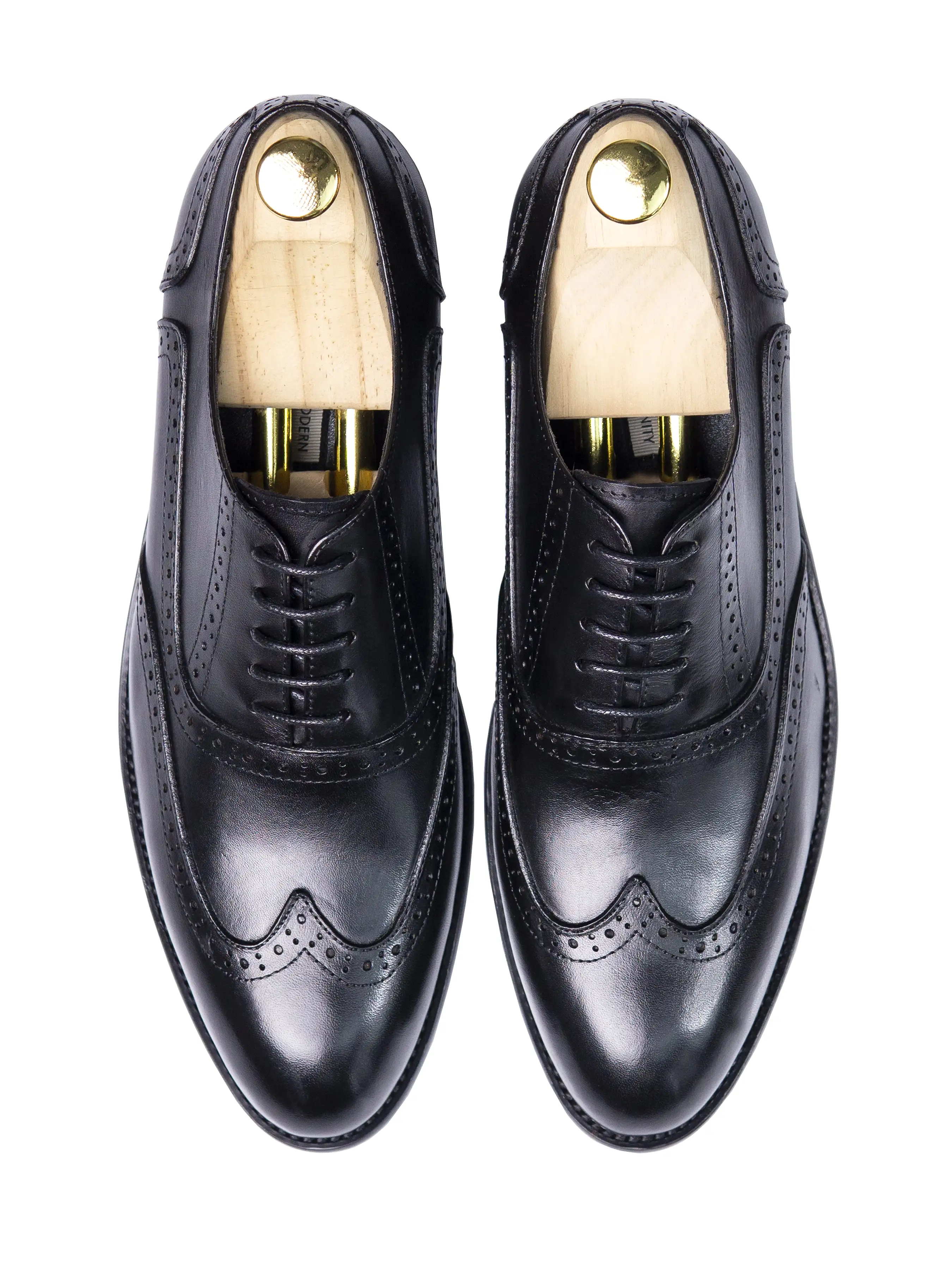 Oxford Brogue Wingtip - Black Lace Up