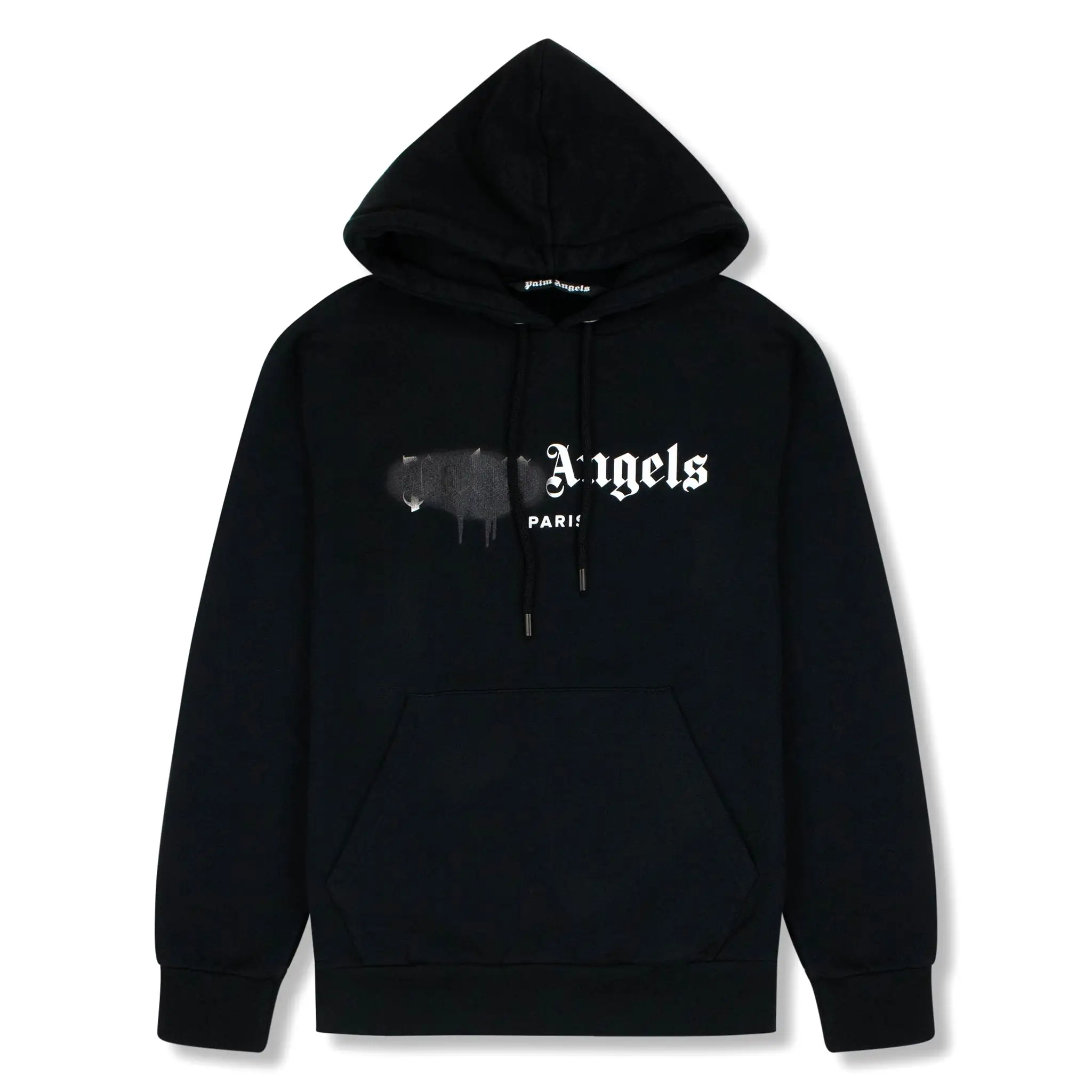 Palm Angels Paris Sprayed Logo Black Hoodie