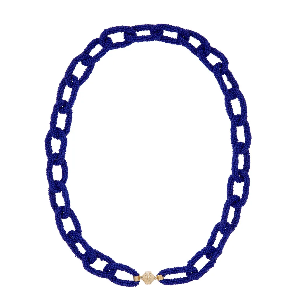 Palm Beach Links Dark Blue Necklace