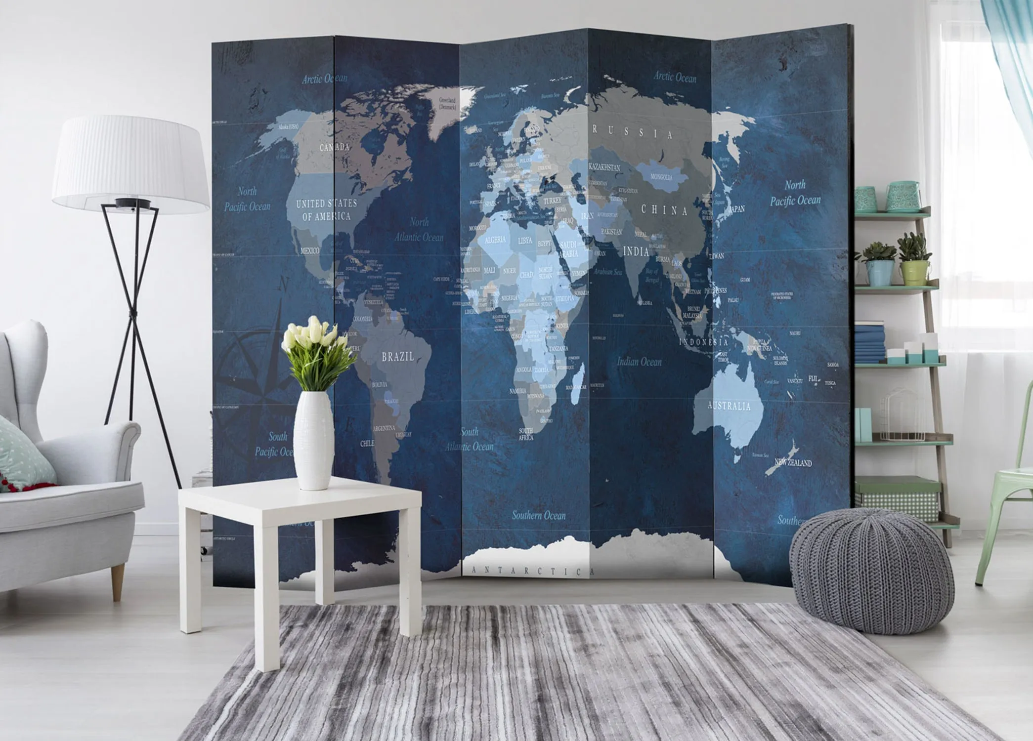 Paravento Dark Blue World [Room Dividers]