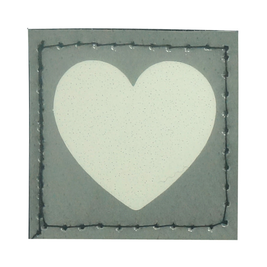 PLAYING CARD SYMBOL HEARTS GITD PATCH - BLUE GLOW IN THE DARK