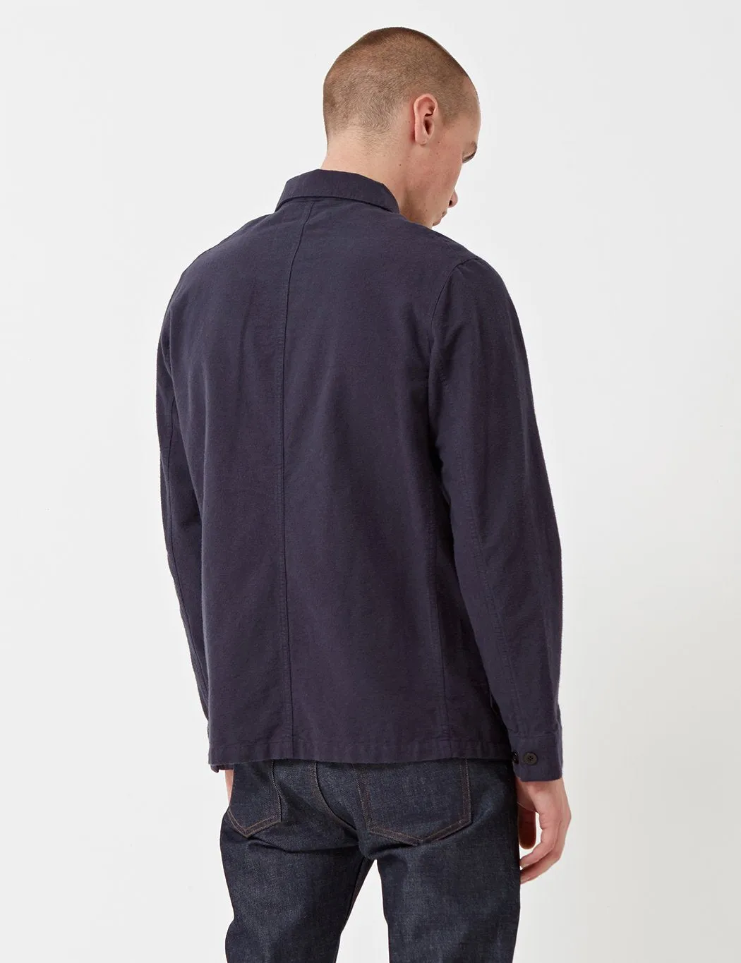 Portuguese Flannel Pinheiro Jacket (Brushed Flannel) - Navy Blue