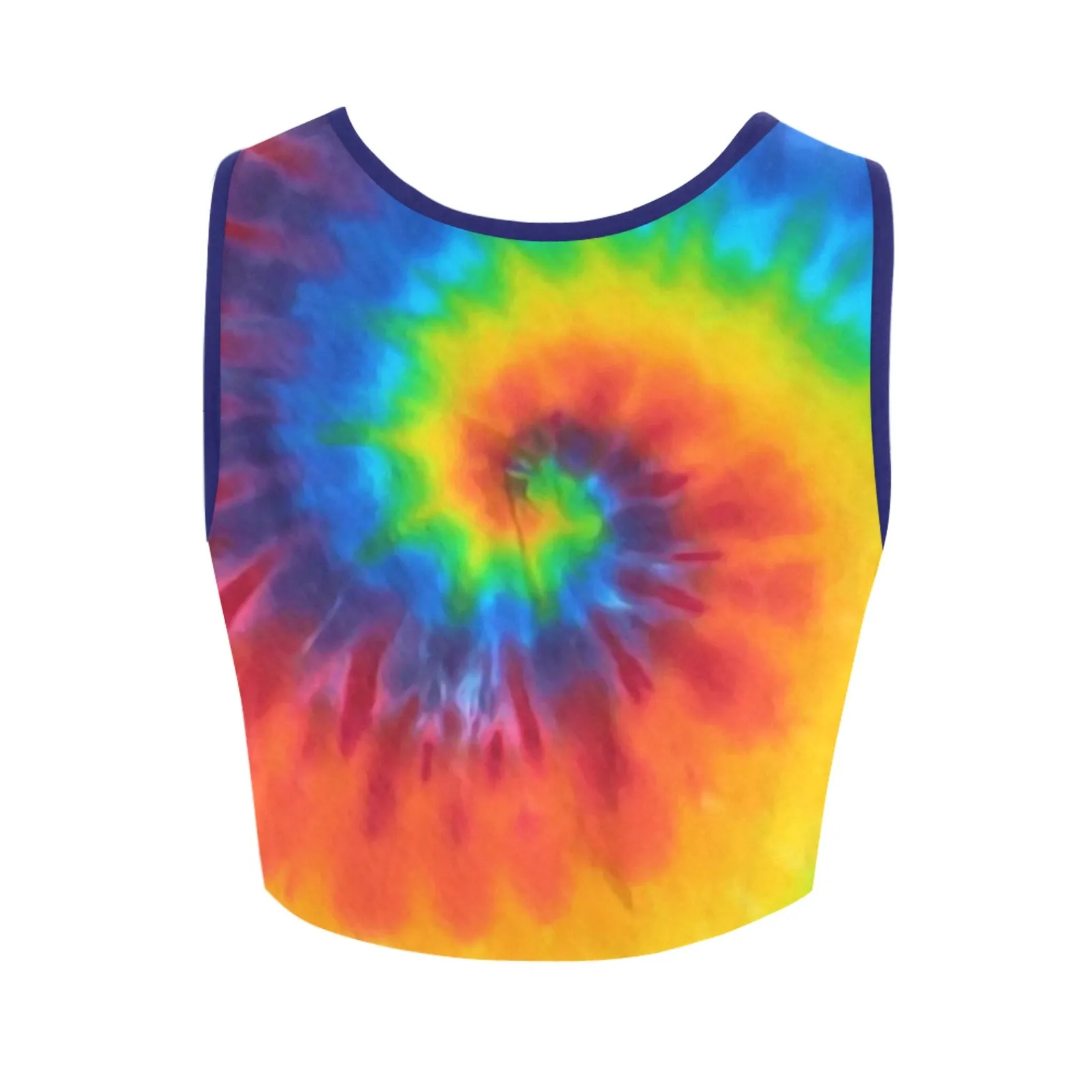 Rainbow Tie-Dye Cat Fitted Crop Top