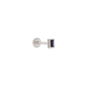 RECTANGULAR LABRET - DARK BLUE & WHITE GOLD