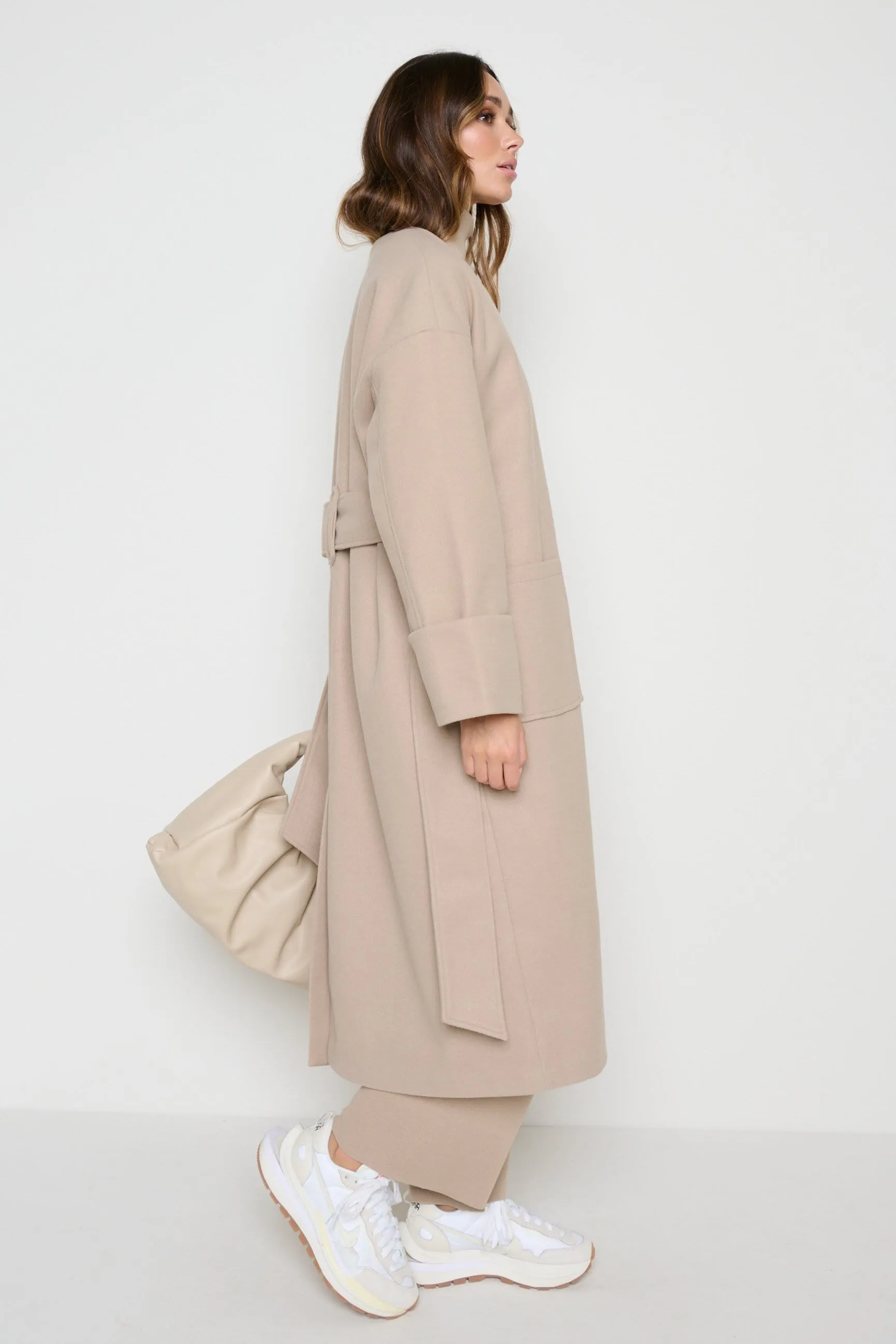 Reece Wrap Coat - Taupe