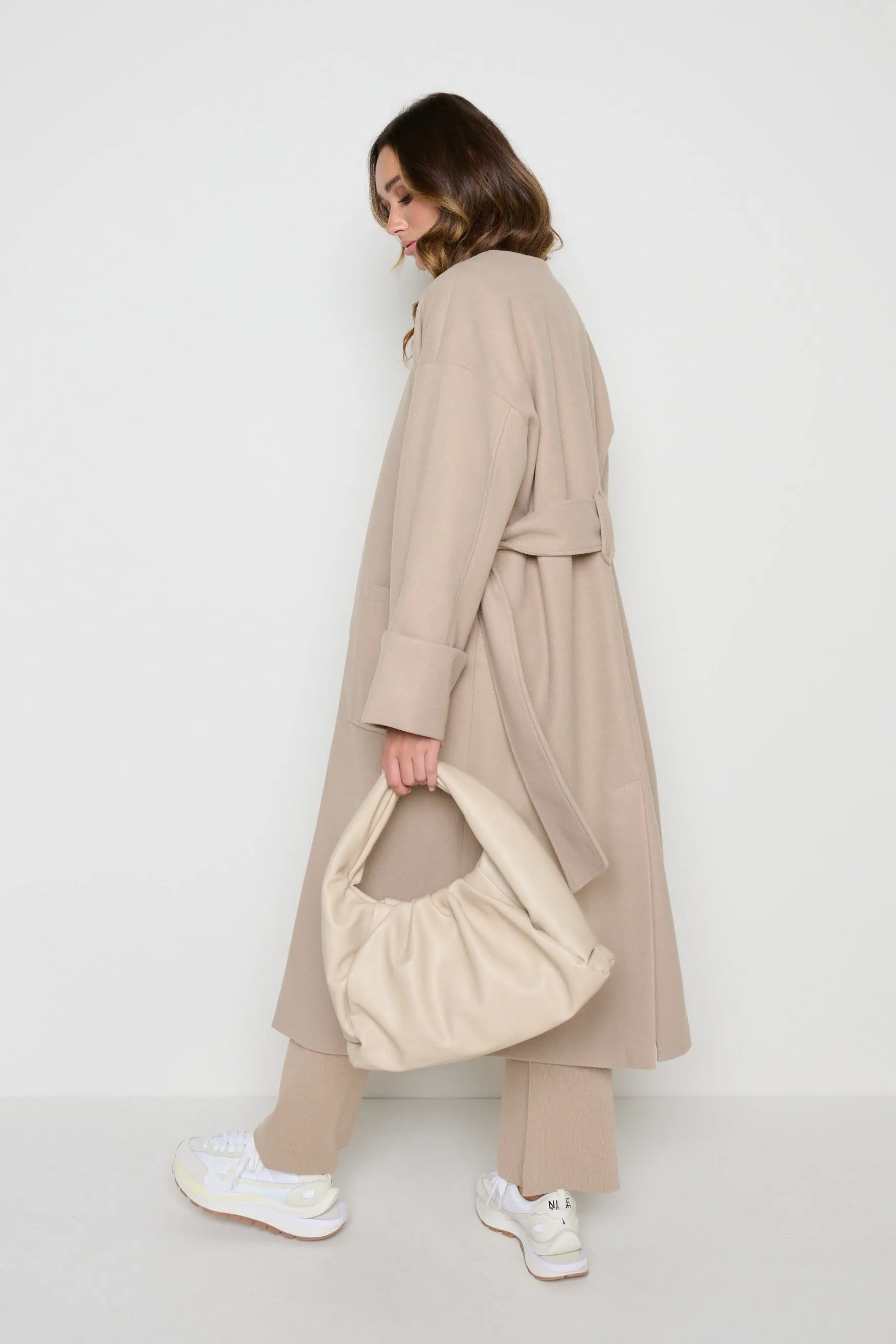 Reece Wrap Coat - Taupe