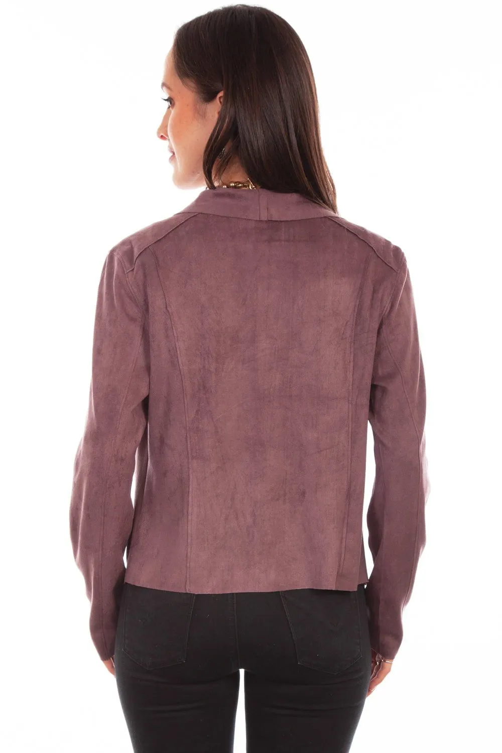 Scully Womens Drape Cross-Over Mauve Poly/Spandex Softshell Jacket