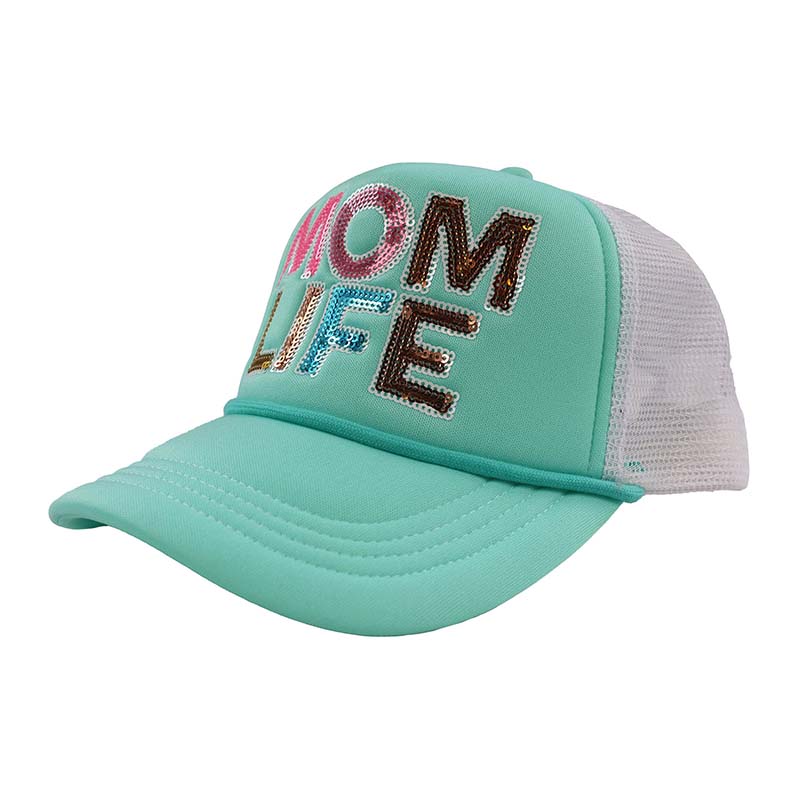 Sequin Mom Life Trucker