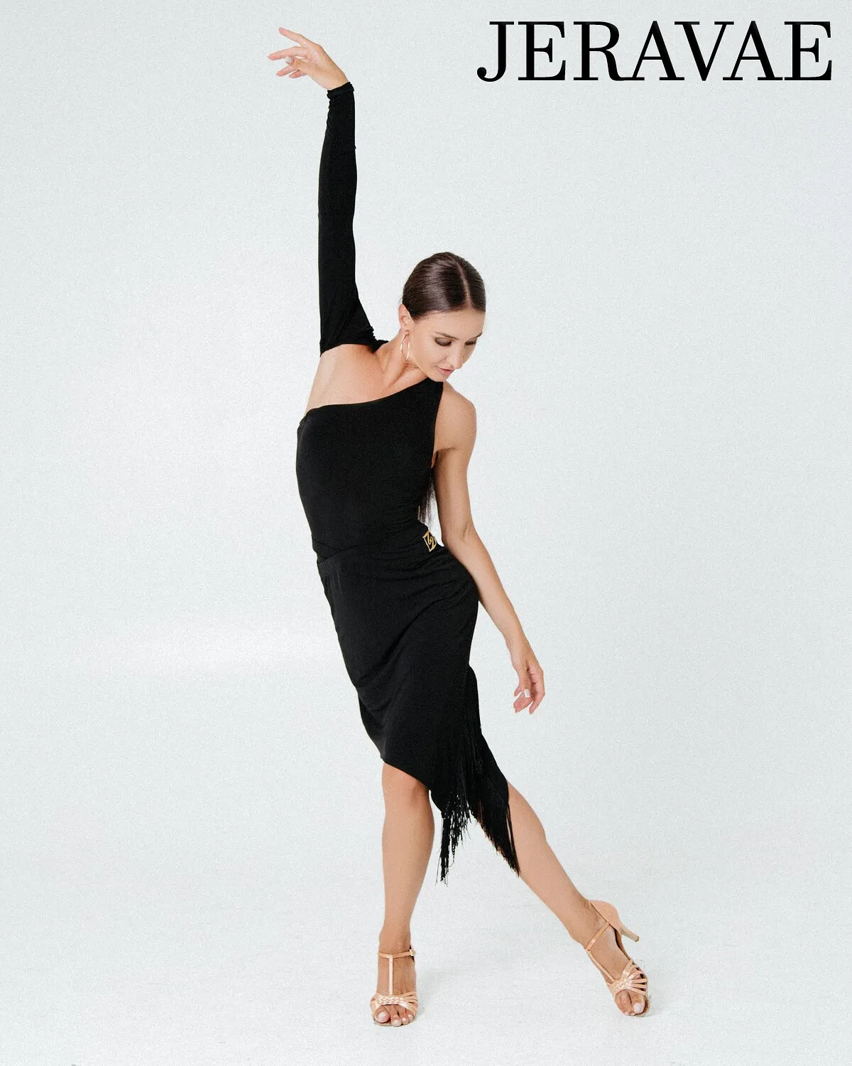 Sirius Practice Dance Wear Women's Bodysuit Top with Asymmetrical Neckline and One Shoulder Long Sleeve PRA 869 in Stock