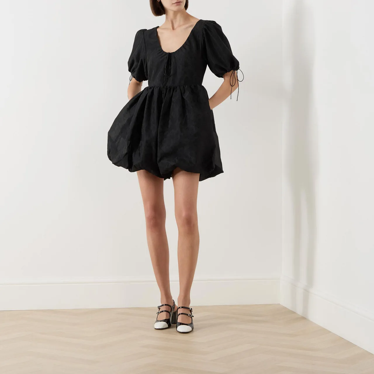 SISTER JANE Coco Puff Mini Dress - Black