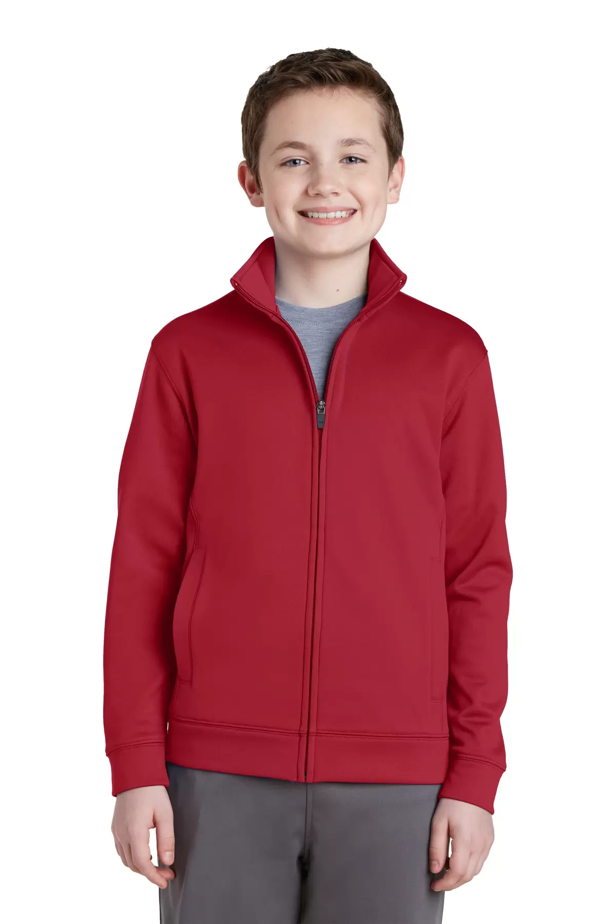 Sport Tek YST241 Sport-Tek Youth Sport-Wick Fleece Full-Zip Jacket SKU: YST241