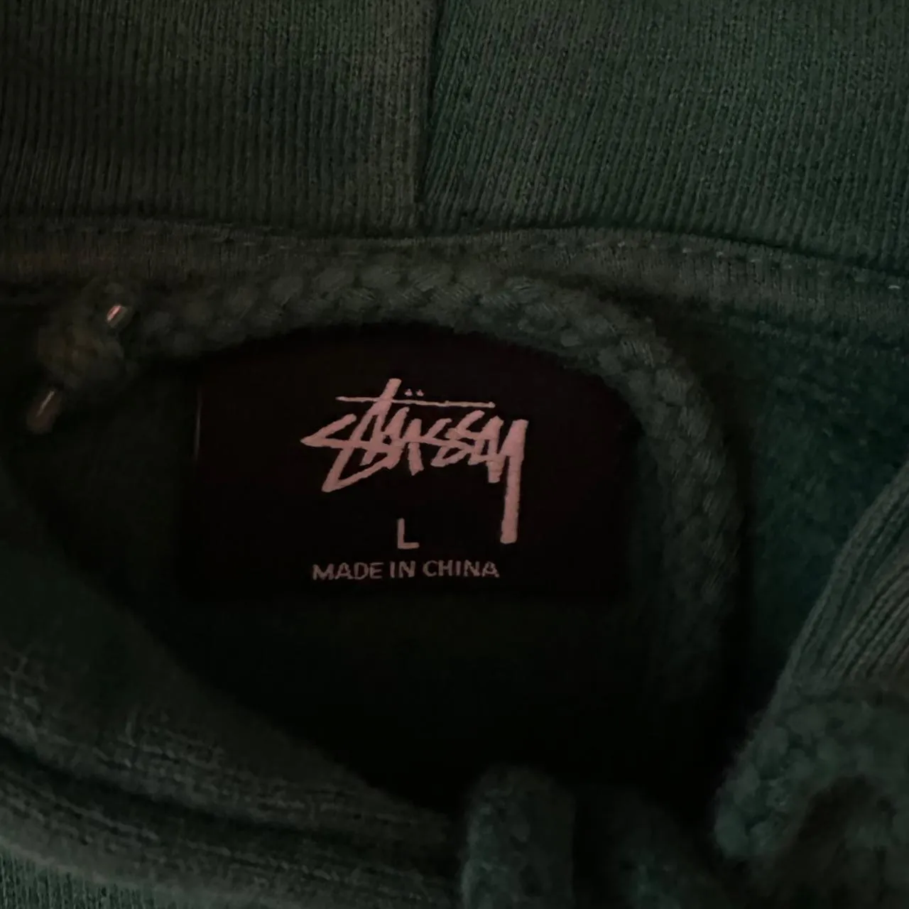 Stussy pine Green logo hoodie