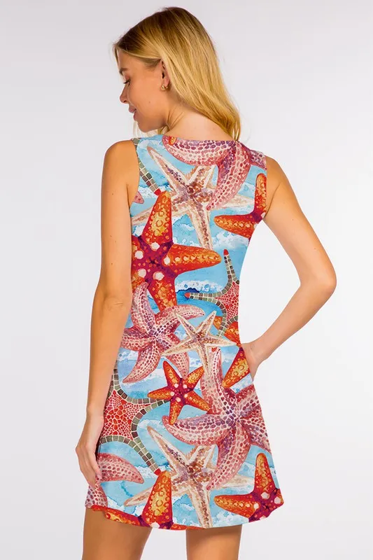 Summer Vacation Starfish Design Dress