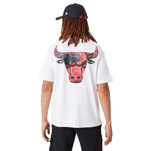 T-shirt oversize Chicago Bulls NBA Infill Team Logo Bianca