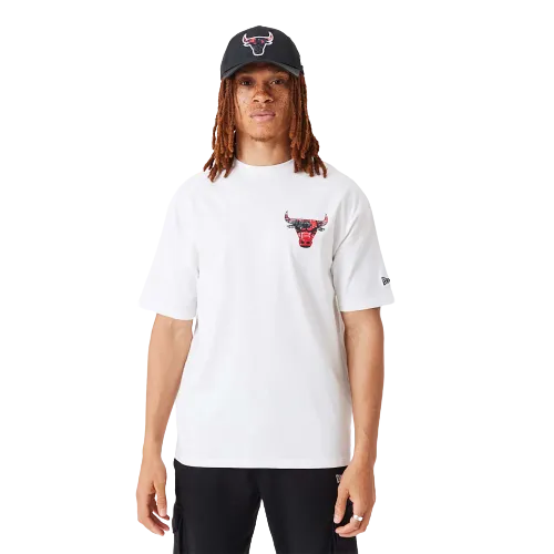 T-shirt oversize Chicago Bulls NBA Infill Team Logo Bianca