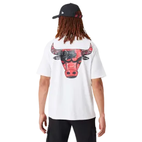 T-shirt oversize Chicago Bulls NBA Infill Team Logo Bianca