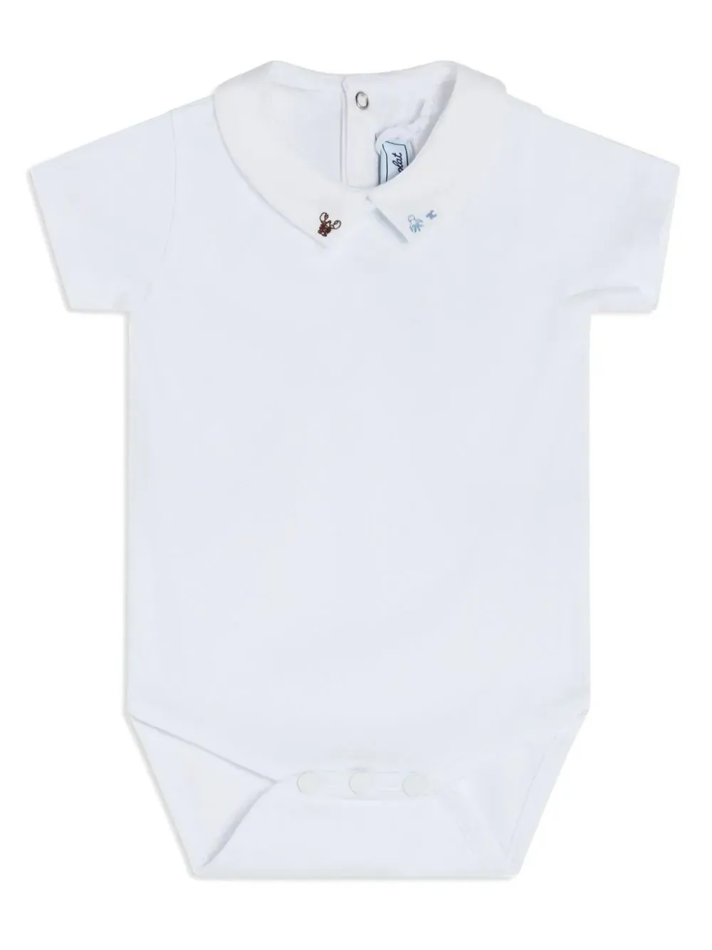 TARTINE ET CHOCOLAT Light Blue Bodysuit With Sea Animal Embroidery