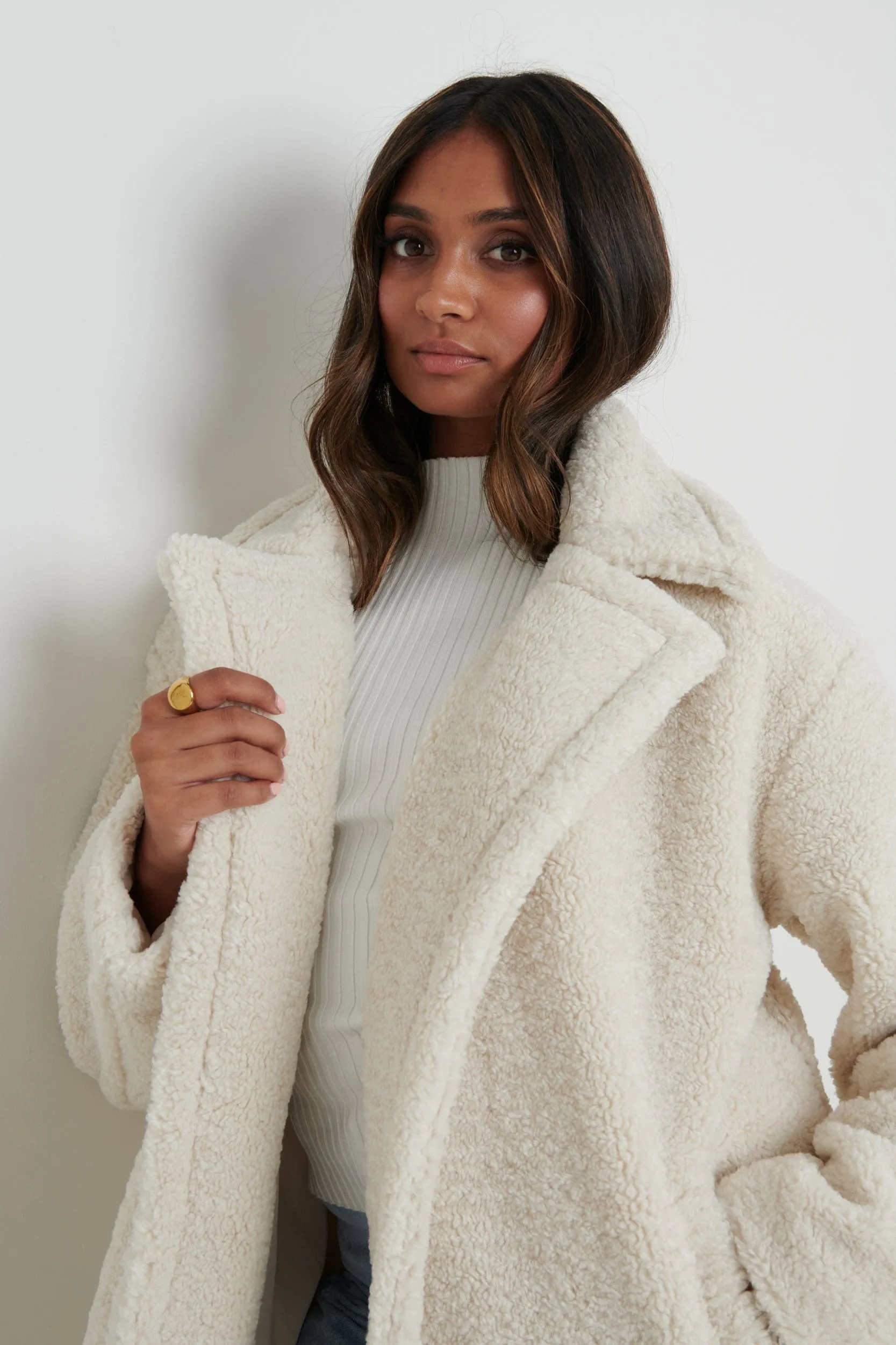 Teddy Oversized Coat - Cream