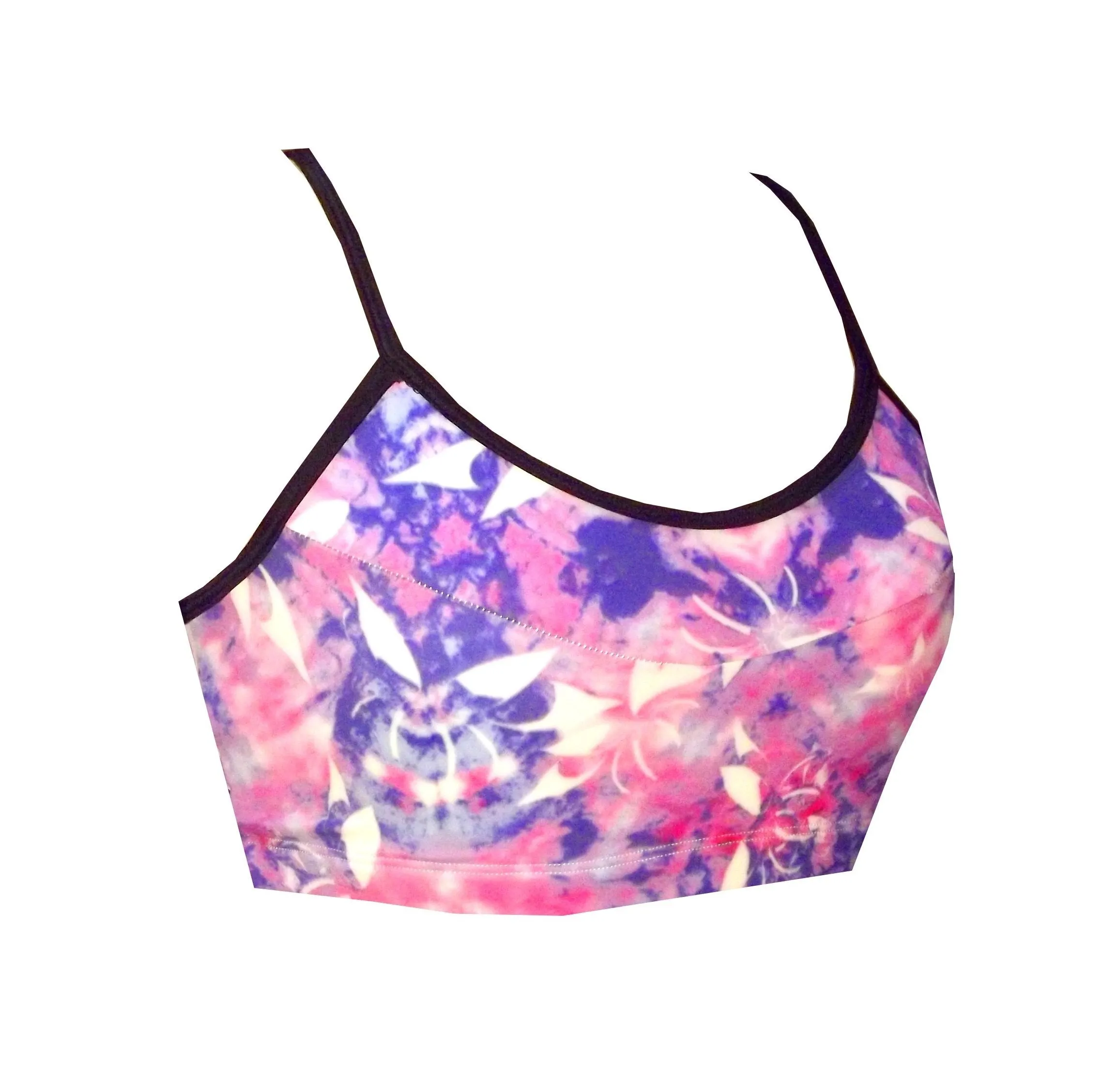 Tie Dye Print Sports Crop Top featuring cutout racerback BK140TD