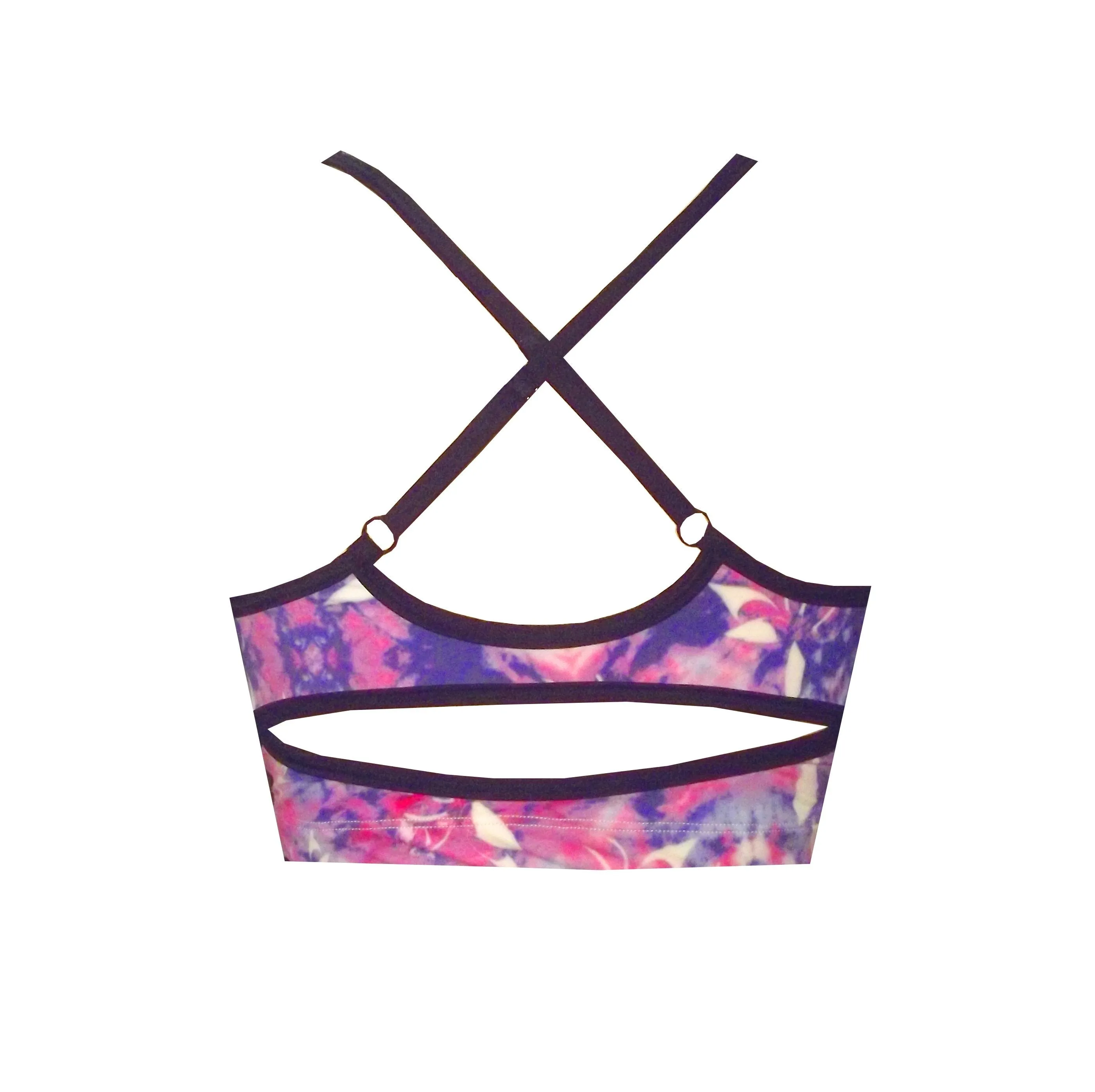 Tie Dye Print Sports Crop Top featuring cutout racerback BK140TD