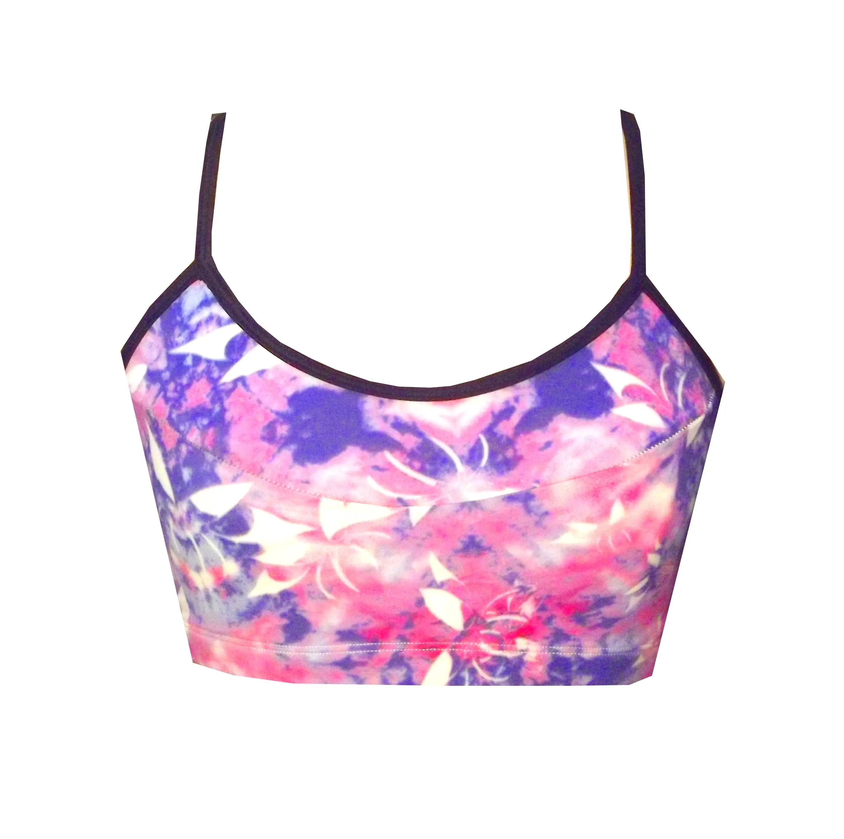 Tie Dye Print Sports Crop Top featuring cutout racerback BK140TD