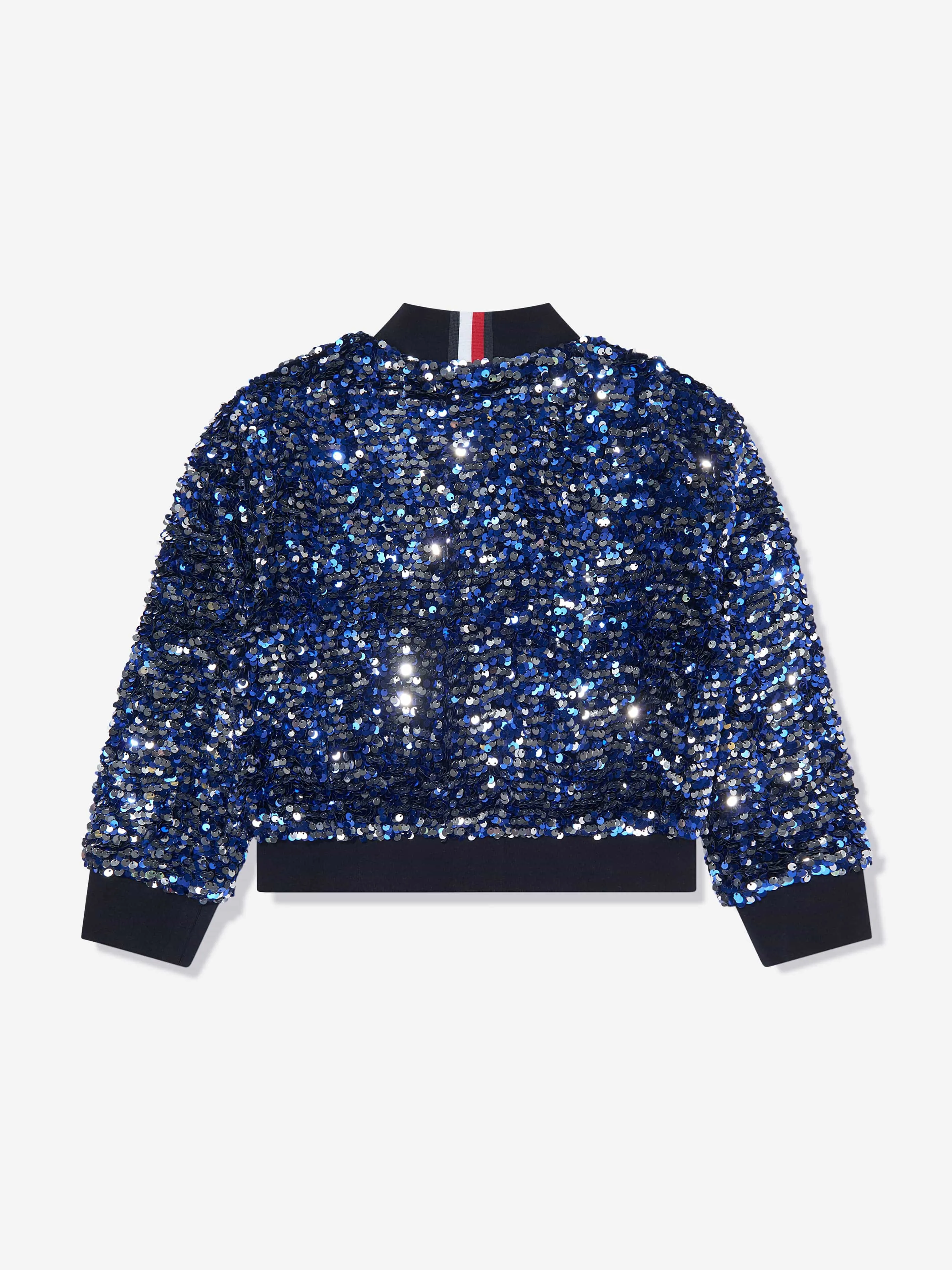 Tommy Hilfiger Girls Sequin Varsity Jacket in Blue