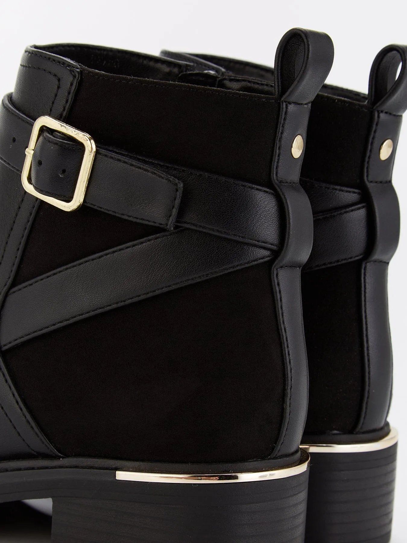 V by Very Buckle Strap Flat Ankle Boot