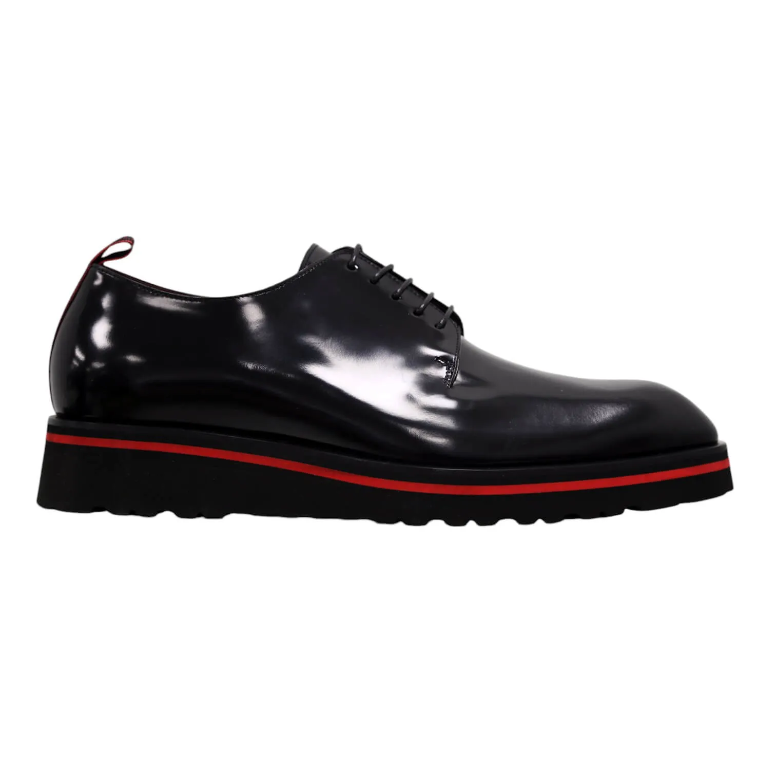 Valentino Dante Men's Shoes Polished Calf-Skin Leather V logo Derby Oxfords (VAL1009)