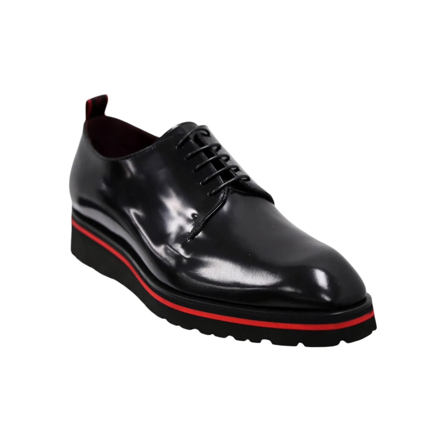 Valentino Dante Men's Shoes Polished Calf-Skin Leather V logo Derby Oxfords (VAL1009)