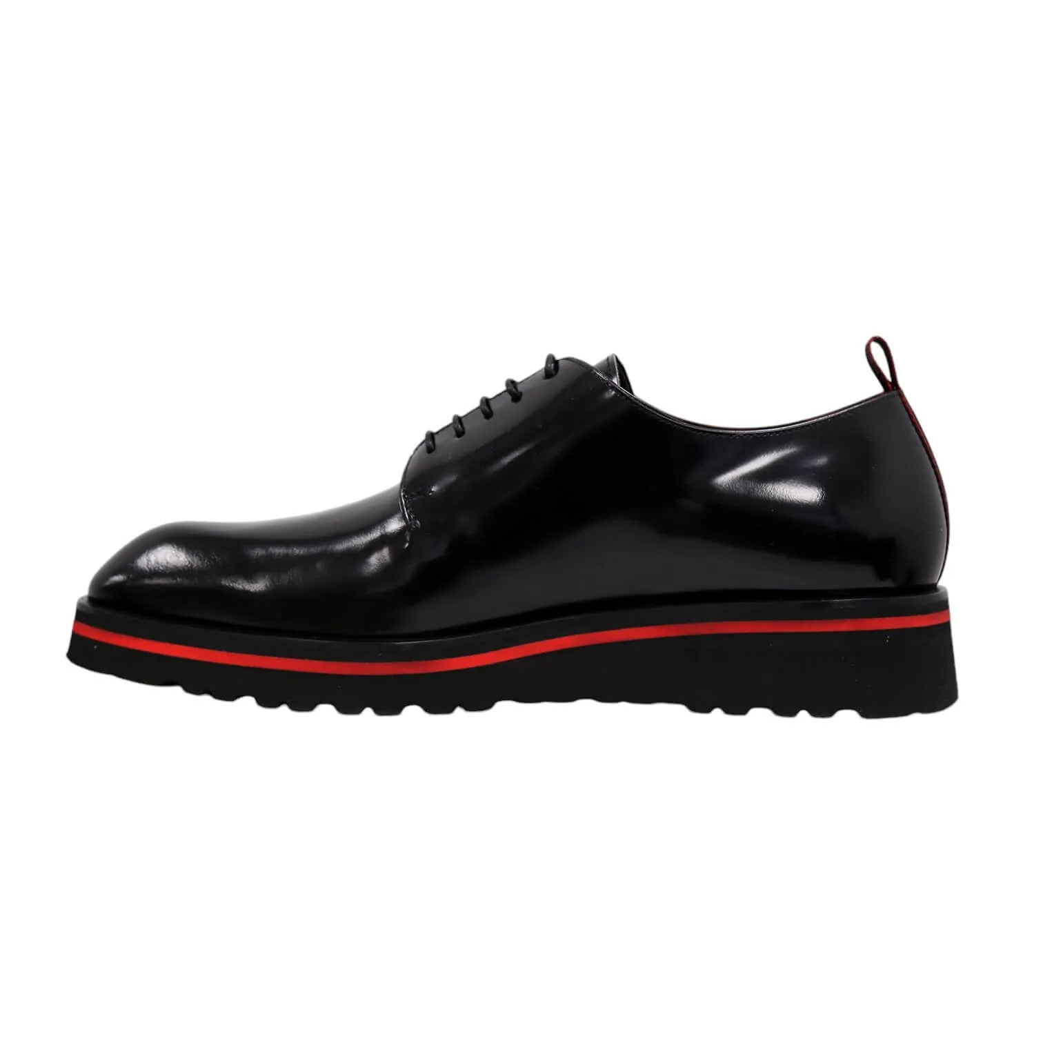 Valentino Dante Men's Shoes Polished Calf-Skin Leather V logo Derby Oxfords (VAL1009)