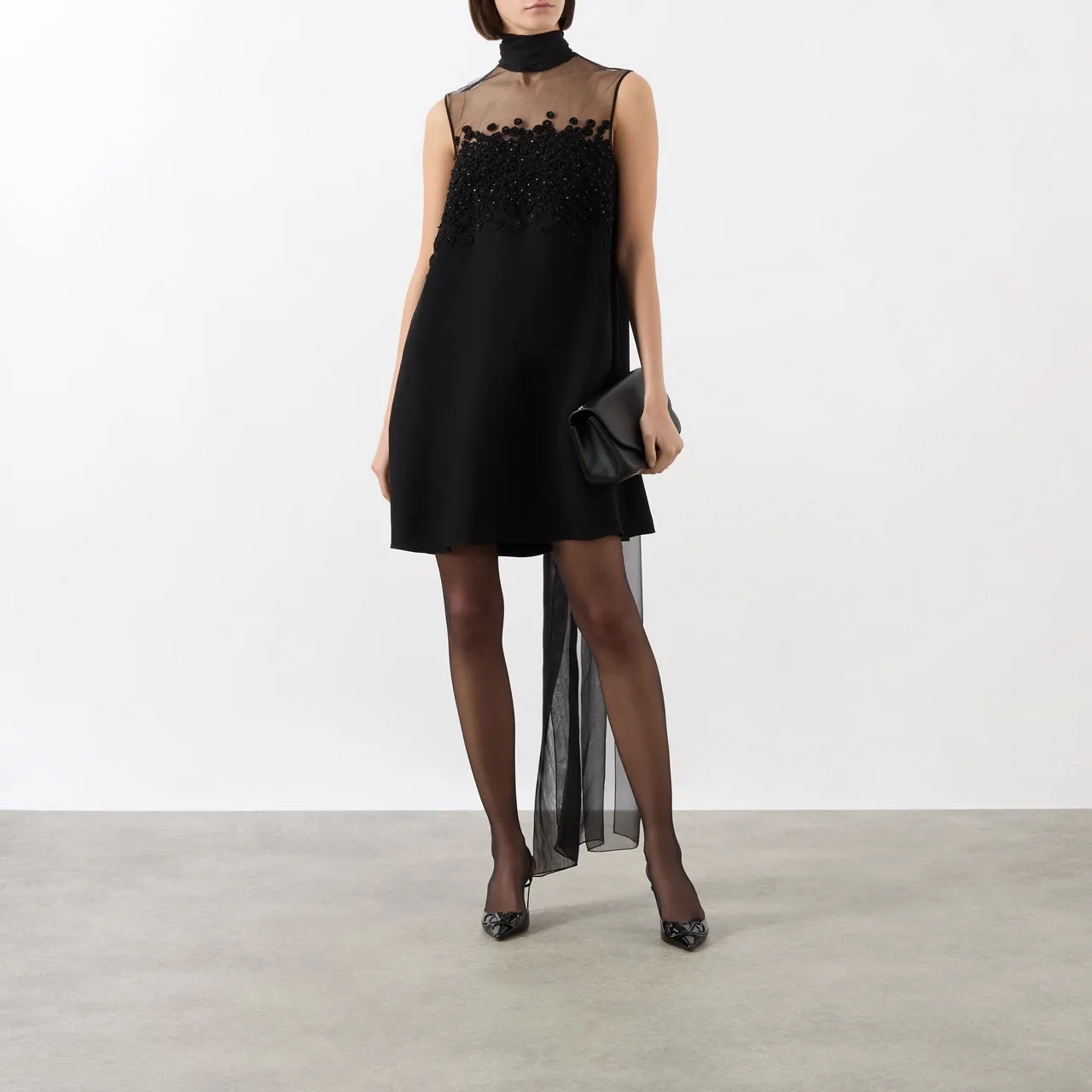 VALENTINO Embellished Mini Dress - Black 0NO