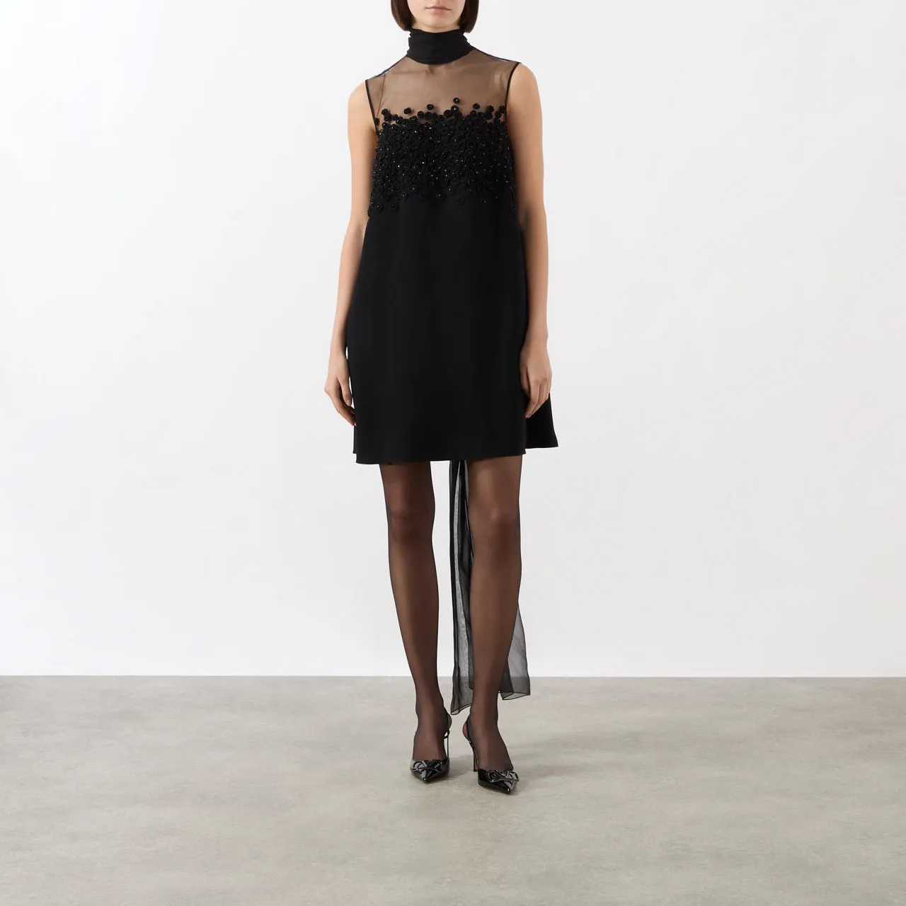 VALENTINO Embellished Mini Dress - Black 0NO