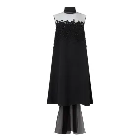 VALENTINO Embellished Mini Dress - Black 0NO