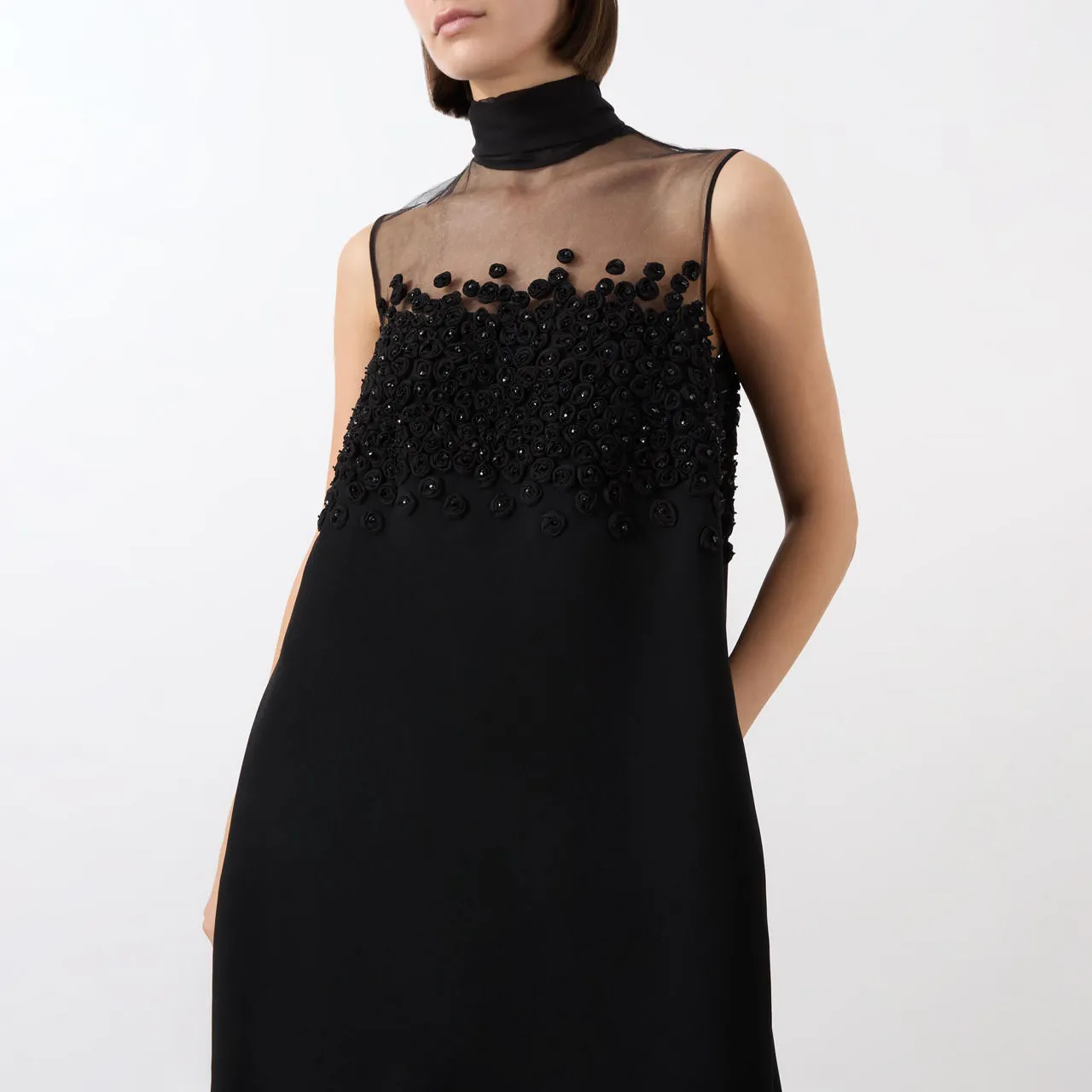 VALENTINO Embellished Mini Dress - Black 0NO