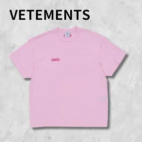 VETEMENTS  |Unisex Street Style Cotton Short Sleeves Logo T-Shirts