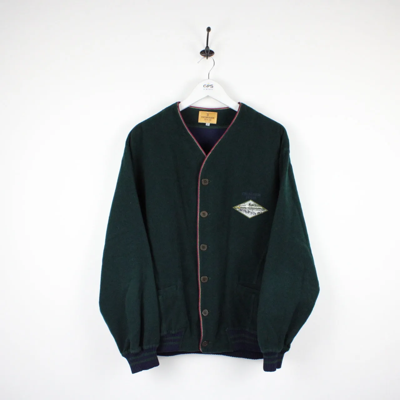 Vintage TRUSSARDI Cardigan Green | XL