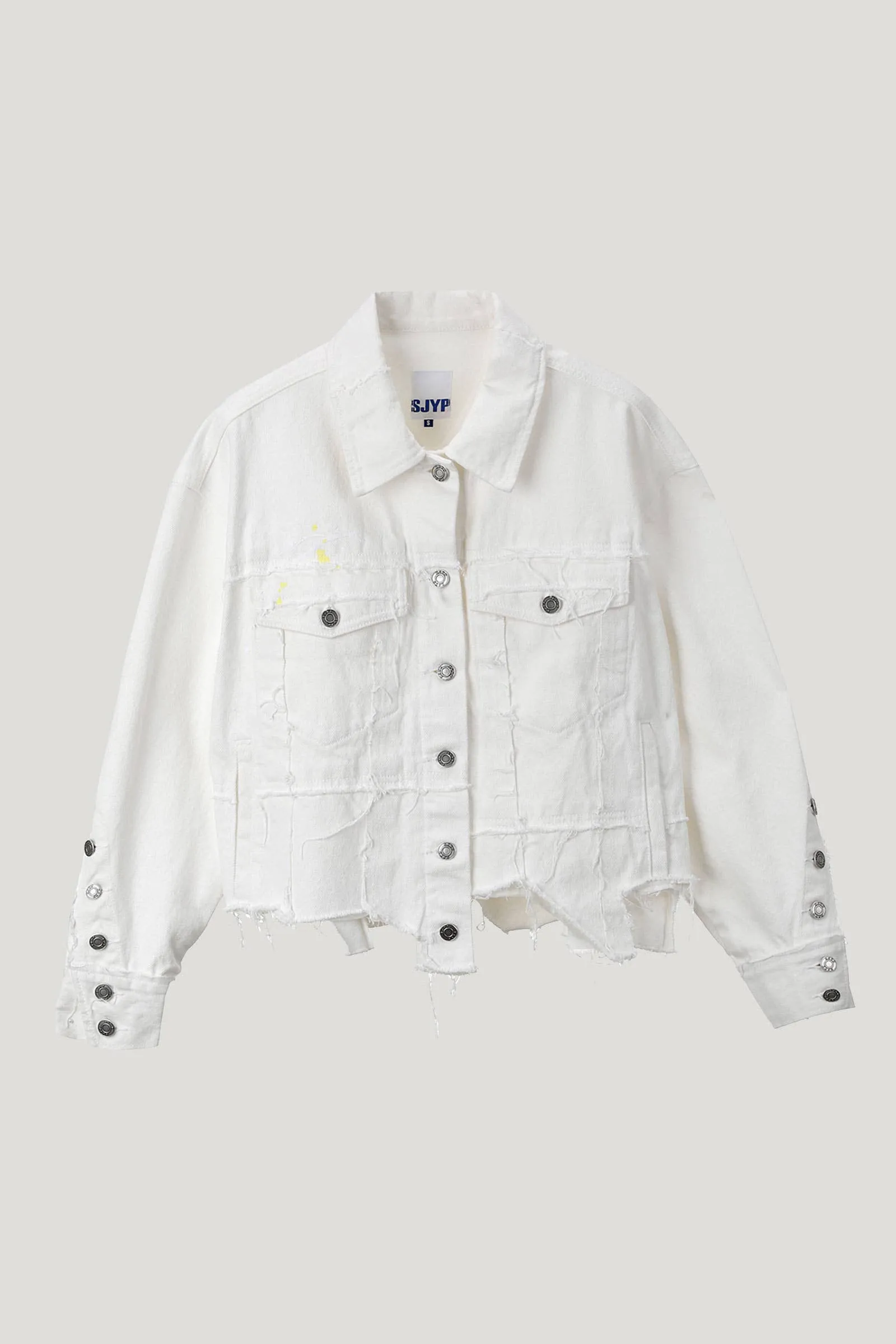 White Frayed Denim Jacket