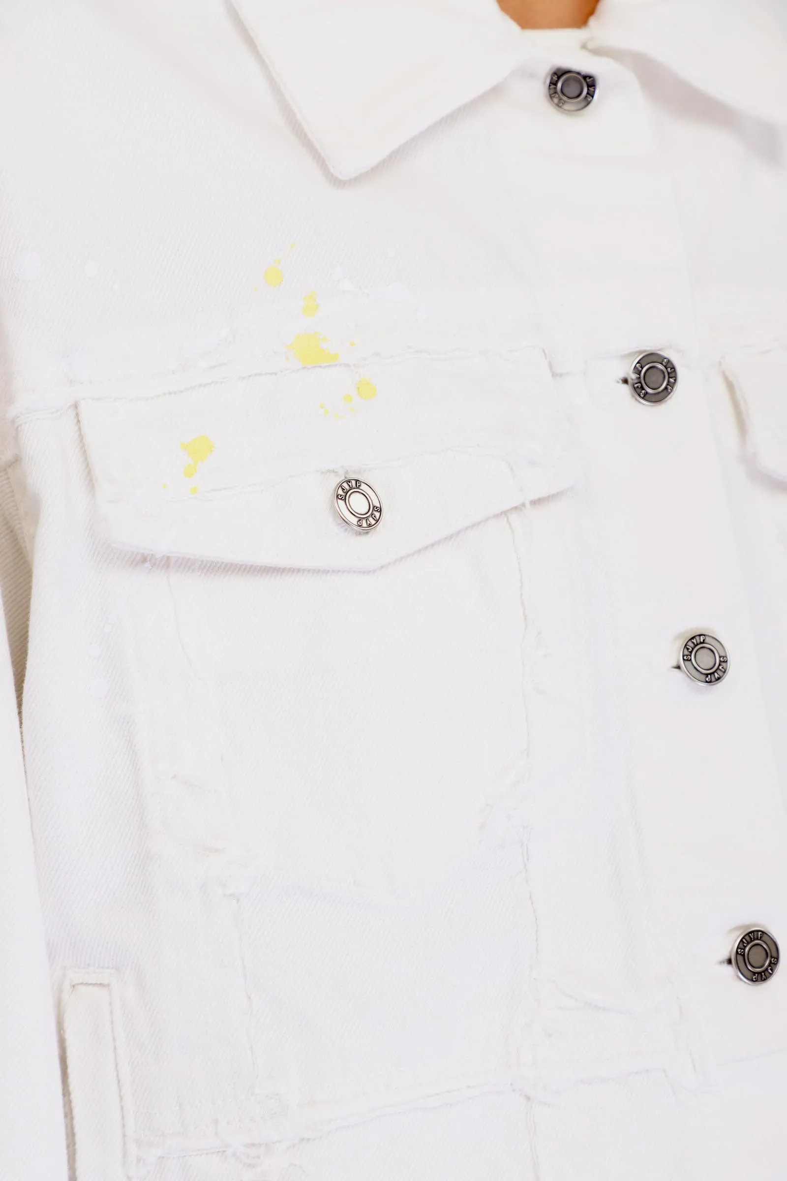 White Frayed Denim Jacket