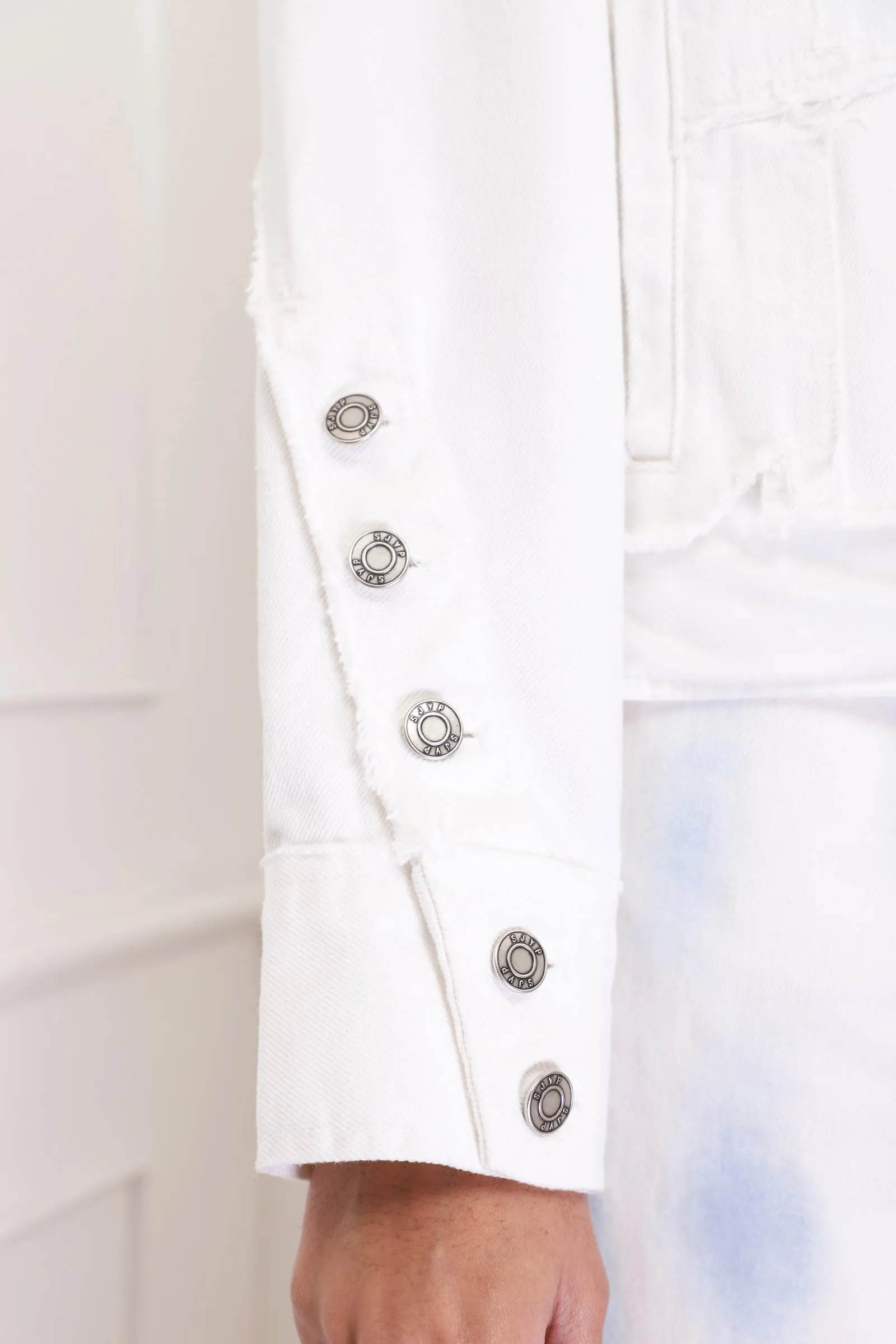 White Frayed Denim Jacket