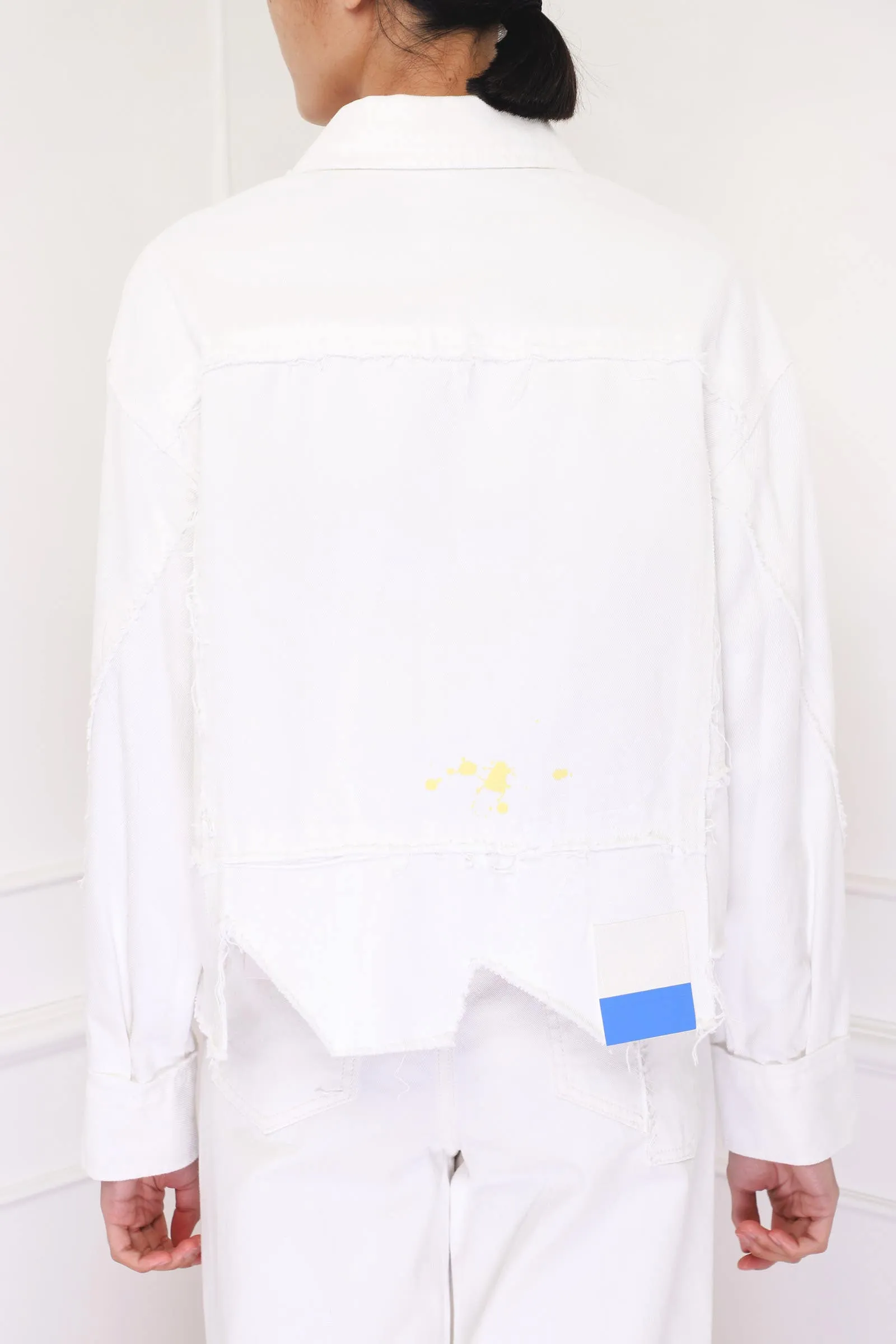 White Frayed Denim Jacket