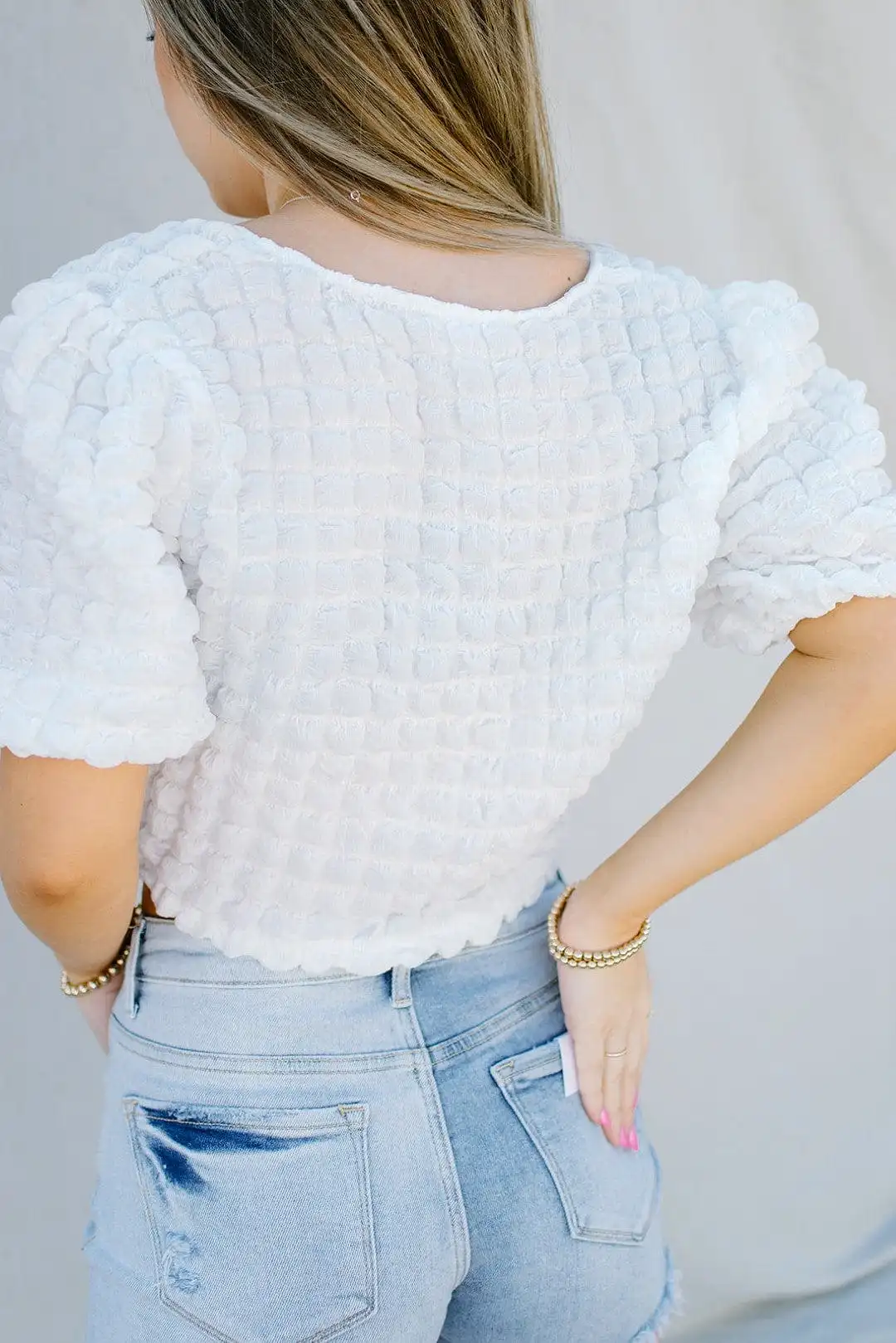 White Front Tie Crop Top