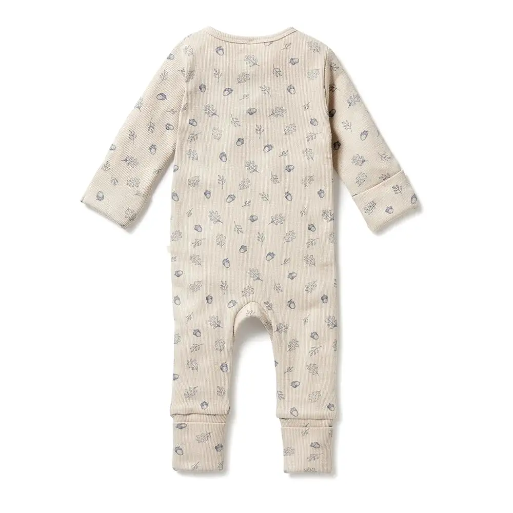 Wilson & Frenchy Organic Zipsuit with Feet - Falling Oak