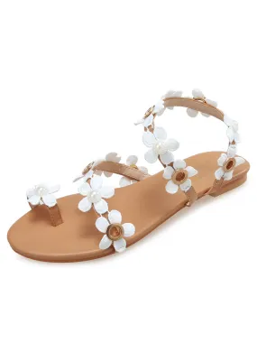 Womens Flat Boho Wedding Sandals Floral Beach Boho Wedding Sandals