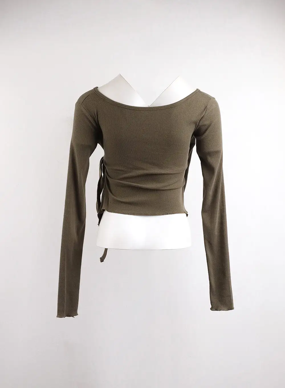 Wrap Tie V-Neck Crop Tee CJ416